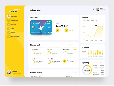 Finance Dashboard – UI / Daily shot #12 design ui