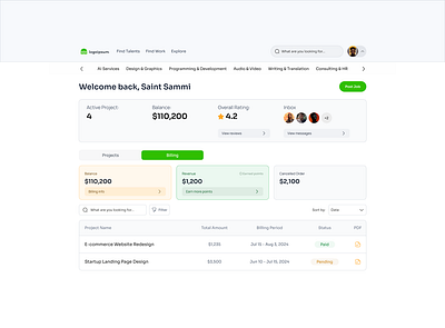 Billing Dashboard UI billing billing dashboard billing ui dashboard design ui ui design uiux