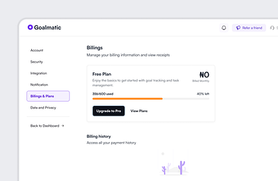 Billings Page - Goalmatic design figma landing page ui ui design uiux