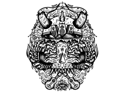 Festival magic art black and white branding creepy design digital digital art holiday illustration illustrator magic merch postcard print tattoo tattoo art