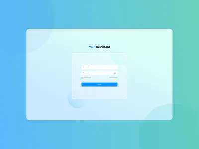LOGIN - VoIP Dashboard app design ui ux