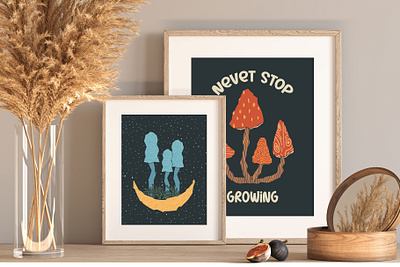 Mushroom Vibes branding design digital graphic design groovy hippie illustration mushroom vector