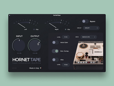 Redesigned HorNet Tape plugin for fun🎉 app audio plugin design gui ixd london plugin redesign restyle skin software ui ux vst