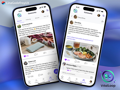 VitalLoop Community accessiblehealthux chronicpainapp doctorpatientapp fibromyalgiaux healthappux healthcareui healthcareux healthmonitoringux healthtechux medicalappdesign medicaluiux medicalux painmanagementapp paintrackingux patientcentereddesign patientexperienceux selfcareappux usercenteredhealthcare uxforhealth wellnessappdesign