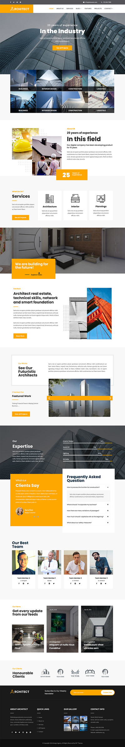 SKT Architect Pro - Architect WordPress Theme minimalist design wp