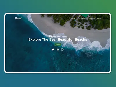 Travel Web Design - Landing Page beach design figma mobile travel ui ui design web design