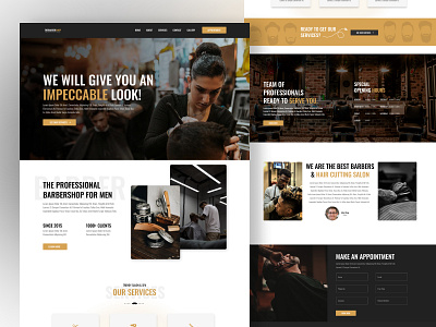 Barbershop Landing Page Design. UX UI Design barber landing page design design landing page design ui ui design uiux design ux uxakram uxui design website design website redesign