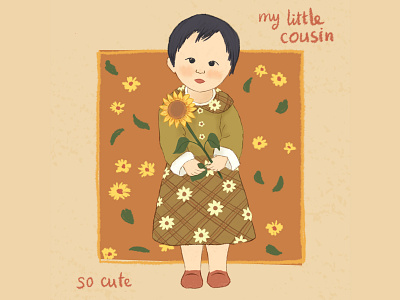 Little cousin art baby child cousin cute digital digital art drawing illustration portrait
