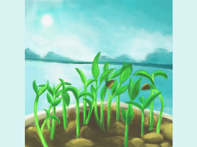 Sprout digital art drawing growing illustration life sprout