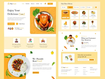 Food Landing Page Design amazing branding breakfast business cooking creative delicious design food foodpic healthylifestyle lunch pizza restaurant sweet uiux website yummy