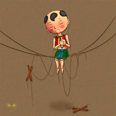 Listening bookillustration digital art drawing illustration listening puppet