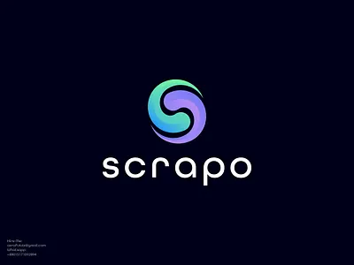 Scrapo Logo Design best logo branding design flat icon iconic logo illustration logo logo design logofolio 2022 minimal modern logo scrapo scrapo logo design tech logo typography ui