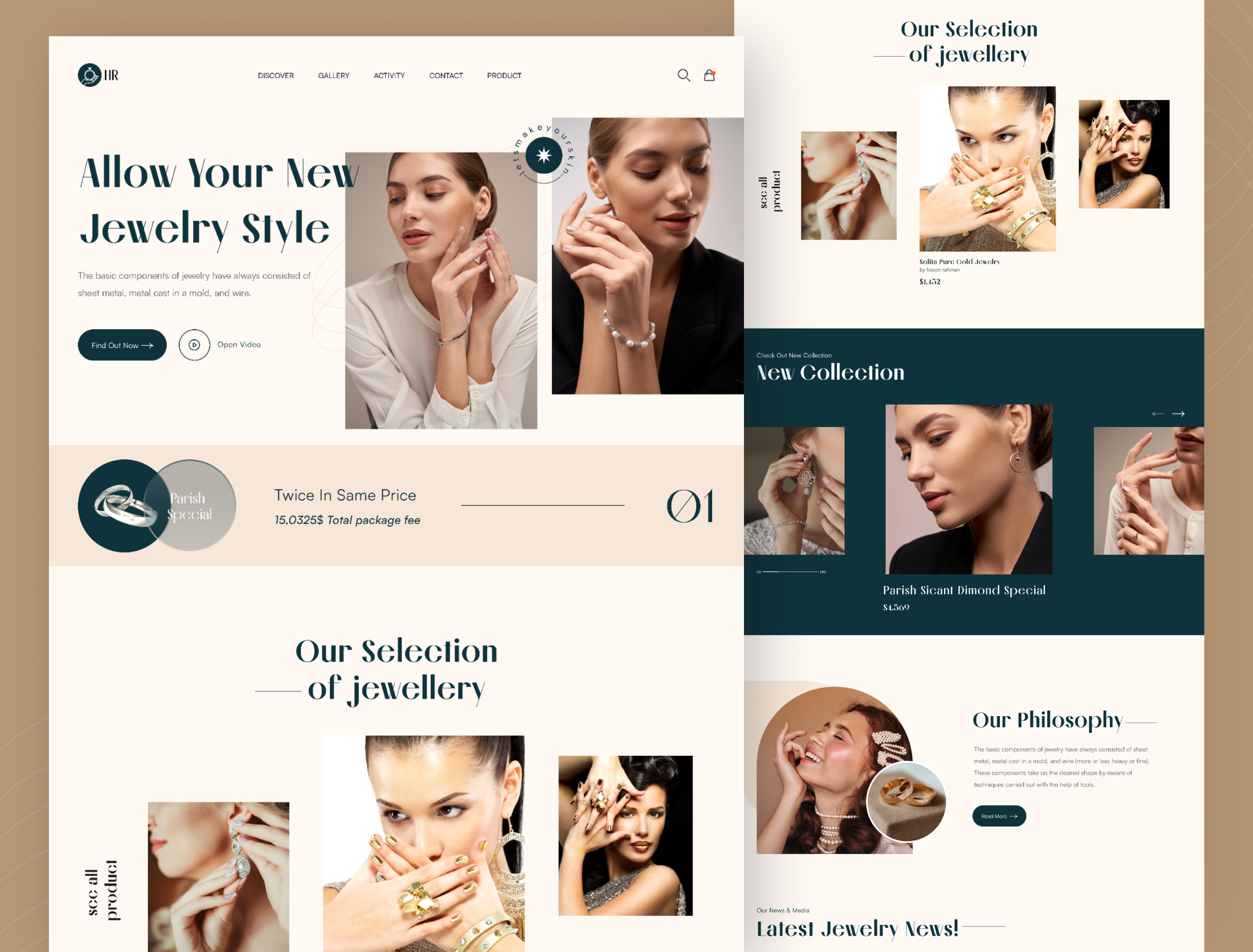 Example of Jewellry eCommerce Landing Page