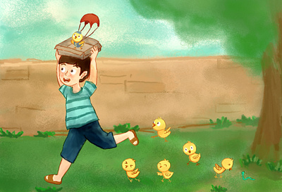 Sorry "Blue Head" (Xin lỗi "Đầu xanh") bookillustration chick childhood digital art drawing illustration