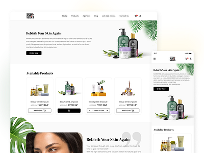 Landing Page branding ecommercedesign landing responsivedesign skincare ui uiux