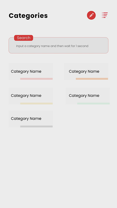 Notes App Categories Manager graphic design mobile design ui