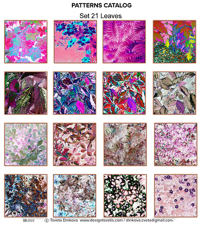 Patterns Catalog . Set 20 Floral - Leaves amazing art beautiful botanic design floral gorgeous leaves nature patterns printart