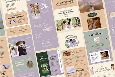 Asyana Newsletter Templates brand branding canva graphic design layout mailchimp newsletter pastel presentation templates ui