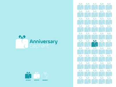Anniversary Elephant | Logo design anniversary brand branding design fun gift icon illustration logo vector