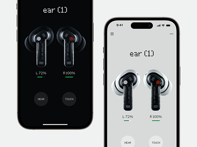 ear (1) app_iOS app application concept controller design ear (1) earbud earbuds figma nothing nothing ear (1) nothing.tech panel platform ui
