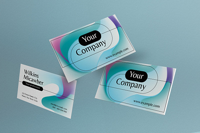 White Gradient Business Card gradient style graphicook studio modern design