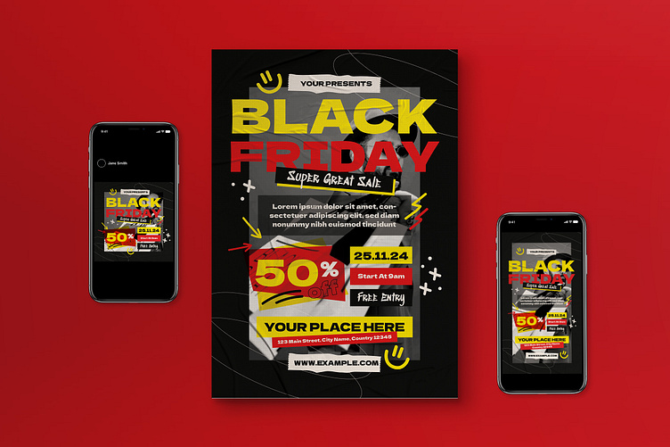Black Edgy Black Friday Flyer by Graphicook on Dribbble