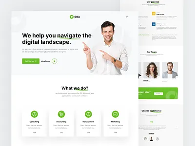 Ollie - Corporate Agency Landing Page branding business corporate creative design landing page minimal simple ui theme ui ux web design website wordpress