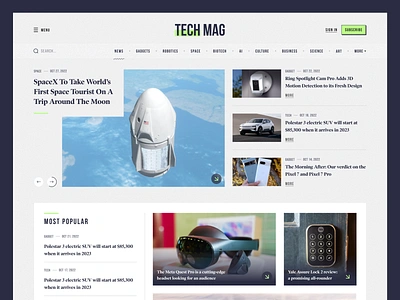 Tech Magazine magazine magazine web page news news website design tech magazine tech news technology technology news website web page design webpage website development website page design