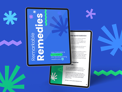 Remarkable Remedies E-book book cover branding cannabis cbd color design ebook floral graphic health health care illustration mental health pattern read reader tablet vector visual web