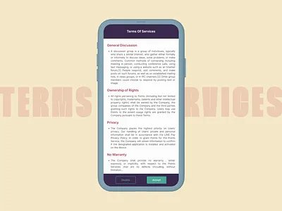 Terms Of Services DailyUI 089 app design daily ui 089 daily ui inspiration dailyui mobile app design mobile app ui design mobile ui design privacy policy product app design terms and conditions terms of service ui