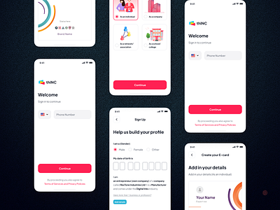 Thinc - Creative Mobile App Design android app app app ui card genarator clean creative creative design design minimal design mobile mobile app mobile application modern online card genarator trending design ui ui kit uiux ux