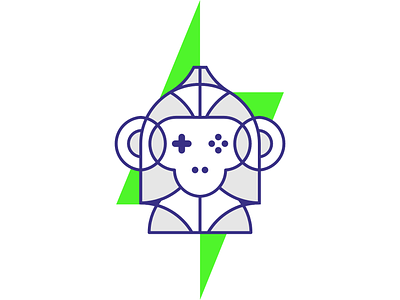 Astro monkey, gaming ape: game pad + ape, logo design symbol ai ape artificial intelligence astro astronaut character cosmonaut e-sports face head helmet fun intelligent creature game pad gamer gaming gorilla logo logo design monkey sports tech technology