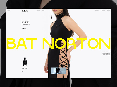 Bat Norton ecommerce fashion figma grid homepage minimal modern shop store typography ui ux web website