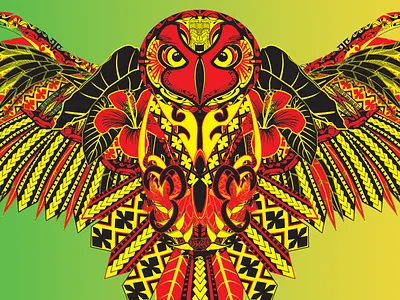 Hawaiian Owl (Pueo)-Vector design graphic design illustration vector