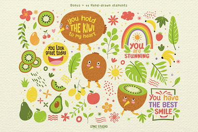 Kiwi Gooseberry Font Family children book cute elements font handdrawn handwritten kiwi typeface