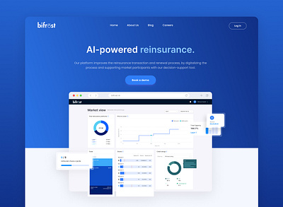 Bifröst - website design header hero image insurance insurtech landing page reinsurance website design