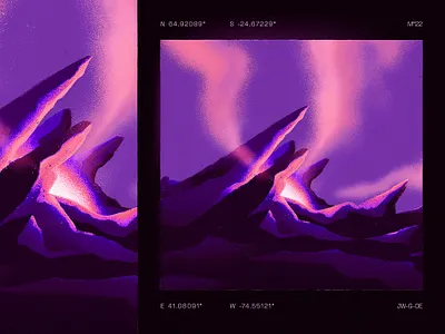 UFO | Just for fun 07 abstract alex stany brushes coordinates crash glow illustration landscape lights mysterious planet procreate rocks rough space texture ufo