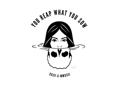 You reap what you sow characterart characterdesign design desire digitalart fears freedom graphic design graphic designer illustration illustrator love mindset pain past secrets skeletons skull vector woman