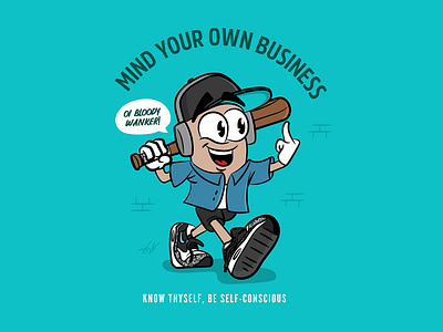 Mind you own business baseballbat business characterart characterdesign design digitalart finger friendly graphic design graphic designer illustration illustrator issue knowing knowledge mindset peace self vector