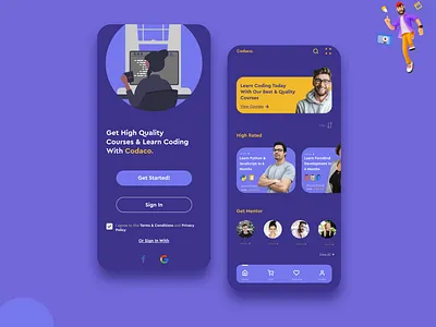 Online Course Mobile App Design - E-Learning app app concept app design app designing course course app design e learning app education elearning learning app learning app ui mobile app mobile app design online course ui ui ux uidesign ux visualdesign