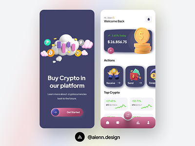 UI Design - Cryptocurrencies App android app appdesign bitcoin blockchain crypto cryptocurrency design design app dribbble post ethereum ios mobile app mobile app design mobile design mobile ui ui uitrend ux wallet