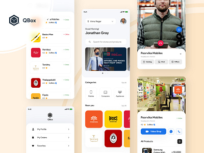 QBox - Online video shopping mobile app branding design mobile qbox ui ux video shopping