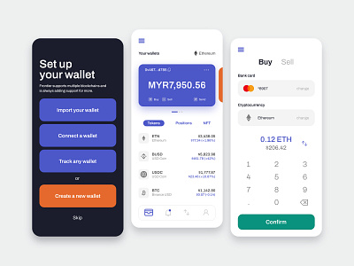 UI Design for DeFi / Crypto Wallet App apps blockchain crypto defi graphic design mobile ui ui design uiux wallet web 3