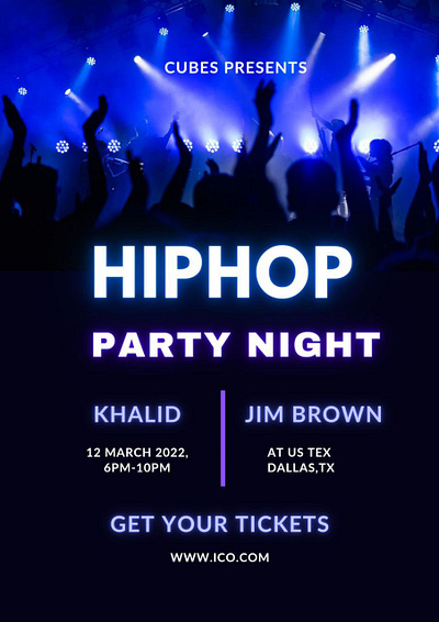 Hiphop party Invitation design flyer graphic design illustration typography