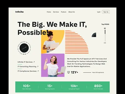 Infinite - It Solution Website Design agency business creative design digital solution homepage design it consultancy it service it solution landing page minimal pixency software solution tech solution technology ui ui design ux ux design web header website