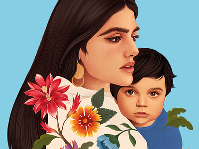 The Five Wounds book cover digital flowers folioart illustration mercedes debellard mother portrait