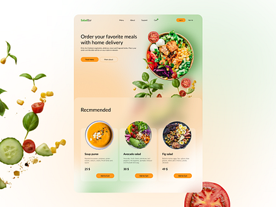 Food Delivery Landing Page delivery design food food delivery interface landing landing page salad ui ux web web design