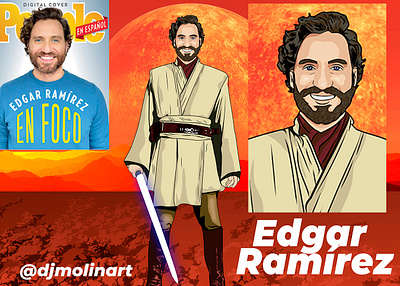 portrait vector style jedi custom from edgar ramirez cartoon portrait edgar ramirez illustration jedi star wars portrait portrait jedi style jedi ui vector