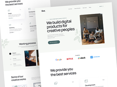 Digital Agency Website Design: Landing Page besnik design illustration landing page product design uihut uiux design uiux design agency web website design