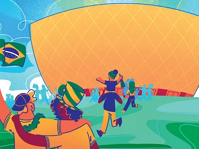 FIFA World Cup Commemorative Delivery Bag Illustration advertising illustration delivery bag design digital illustration editorial illustration